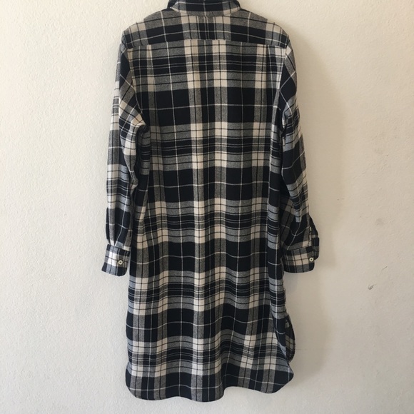R13 Italy $1200 Wool Denim Dress Plaid Button Down - Picture 5 of 8
